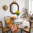 thumbnail image 3 of Orange Blue Fall Table Cloth Waterproof Tablecloths, Thanksgiving Maple Leaf Pumpkins Tablecloth Dining Table Cover for Kitchen Party Tabletop Outdoor, Square Tablecloth 54x54 Inch, 3 of 9