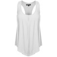 thumbnail image 1 of FashionOutfit Women's Chiffon Racer back Drapey Scoop Neck Tank Top, 1 of 3