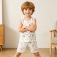 thumbnail image 6 of Amidoa Toddler Boys Girls 2 Piece Outfits Summer Clothes Graphic Cute Tank Top and Casual Shorts Kids Clothing Sets Multicolor Size 2T, 6 of 7