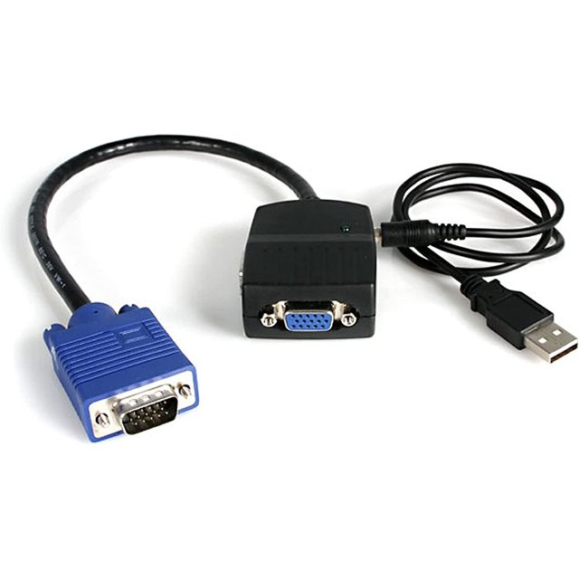StarTech Répartiteur Vidéo VGA 2 Ports - Alimenté par USB - 2048x1536 - Répartiteur de Moniteur Vidéo VGA Double Port (ST122LE)