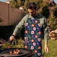 thumbnail image 4 of Pioneer Flower Floral Print Pattern Cotton Linen Apron with Pockets, Waterproof Adjustable, 33x27 Inch for Kitchen, Gardening, BBQ, Salon, 4 of 6