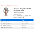 thumbnail image 2 of Thermostat - Compatible with 2009 - 2014 Hyundai Sonata 2010 2011 2012 2013, 2 of 2