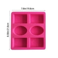 thumbnail image 2 of Silicone Molds Clearance! 6 Cavity Rectangle Oval Silicone Handmade Diy Soap Making Craft Blue Mold*1, 2 of 4
