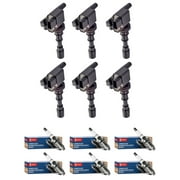 Set of 6 ISA Ignition Coils and 6 Denso Spark Plugs Compatible with 2002 Hyundai XG350 3.5L V6 3500cc -ci Replacement for UF432