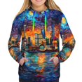 thumbnail image 3 of KLL Neon Shanghai Cityscape Night for Womens Pullover Hoodie with Pocket Hooded Long Sleeve Shirts Sweatshirt for Women-X-Large, 3 of 7