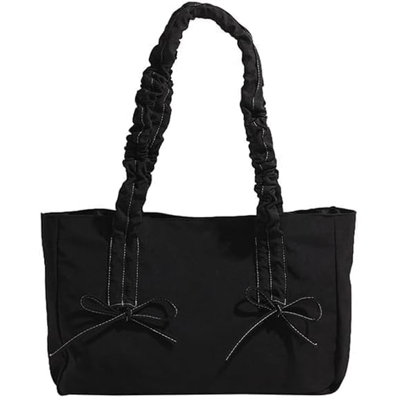CoCoMangos Women's Y2k Cute Pleated Tote Bag with Bowknot Shoulder Underarm Bag Clutch Purse Handbag Trendy