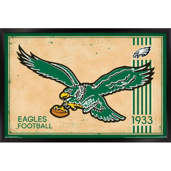 NFL Philadelphia Eagles - Retro Logo 14 Wall Poster, 14.725" x 22.375", Framed