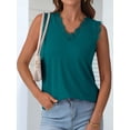 thumbnail image 4 of ANRABESS Womens Lace Trim Tank Tops V Neck Sleeveless Shirts 2026 Summer Casual Trendy Dressy Cami Top Teal Large, 4 of 8