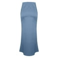 thumbnail image 6 of Sky Light Blue Brunch Skirt for Women Faux Satin Silk Maxi Long Loose Fit Plain Skort Women 2025 Clothes Trendy L, 6 of 7