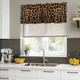 thumbnail image 4 of Leopard Curtain Valances for Windows, Kitchen Valance Window Treatments Panel 2 Pack, Brown Vintage Leopard Print Rod Pocket Short Curtains for Bathroom Bedroom 54 x 18 Inch, 4 of 8