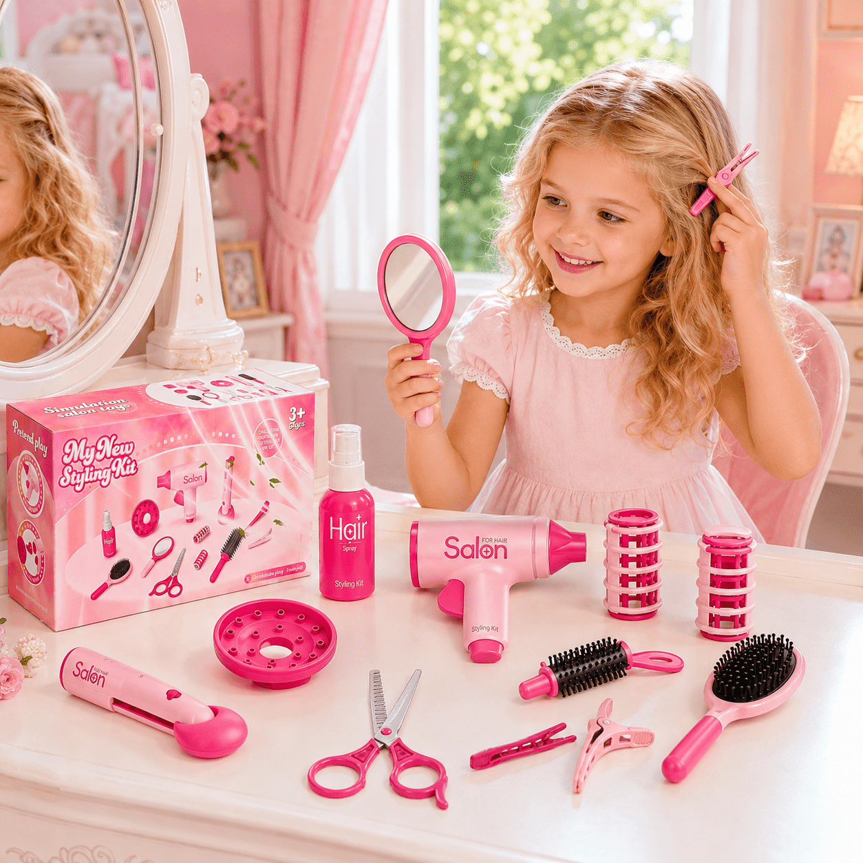Theo Klein: Cleaning Trolley Set - Kid's 8 Piece Toy Set Includes