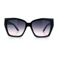thumbnail image 3 of Womens Classy Oversized Squared Beveled Cut Cat Eye Fashion Sunglasses [Black - Purple Pink], 3 of 7