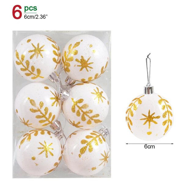 Bolas de Navidad transparentes para decoración del árbol de Navidad, adornos colgantes de 6 piezas, 6cm
