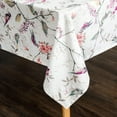thumbnail image 4 of Birds and Floral Tablecloth, Wrinkle Free Anti-Fading Linen Pink 60 x 84 Rectangle Table Cover for Kitchen Dining Party Holiday Buffet and Wedding, 4 of 5