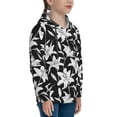 thumbnail image 3 of Uemuo Lilies Flowers Pattern Hooded Sweatshirt for Youth Pullover with Kangaroo Pocket Trendy youth sweatshirt Casual Hoodie for Boys and Girls-Small, 3 of 6