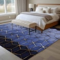 thumbnail image 4 of Large Area Rugs for Living Room Bedroom, Blue Geometric 5'x8' Rug Washable Carpet Runner Indoor Outdoor, Ombre Modern Abstract Art Non Slip Floor Mats Rug for Kitchen, Bathroom, 4 of 8