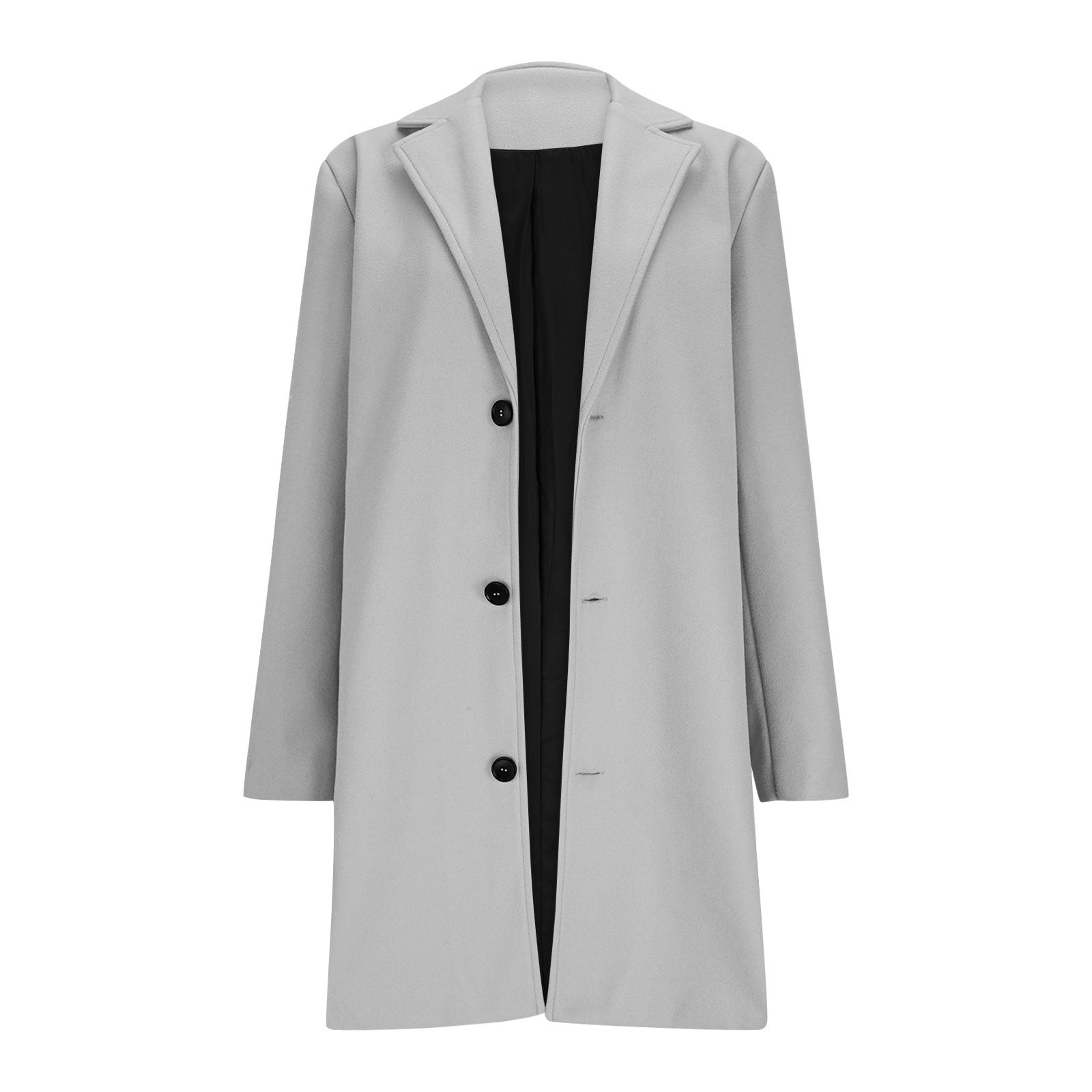 LEBONYARD Women's Wool Stand Collar Button Pocket Causal Solid Oversize Thick 2025 Fall Winter Coat