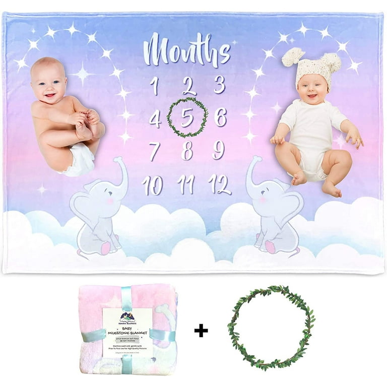Kemina Blankets Twin Milestone Blanket Boy Girl Gender Neutral