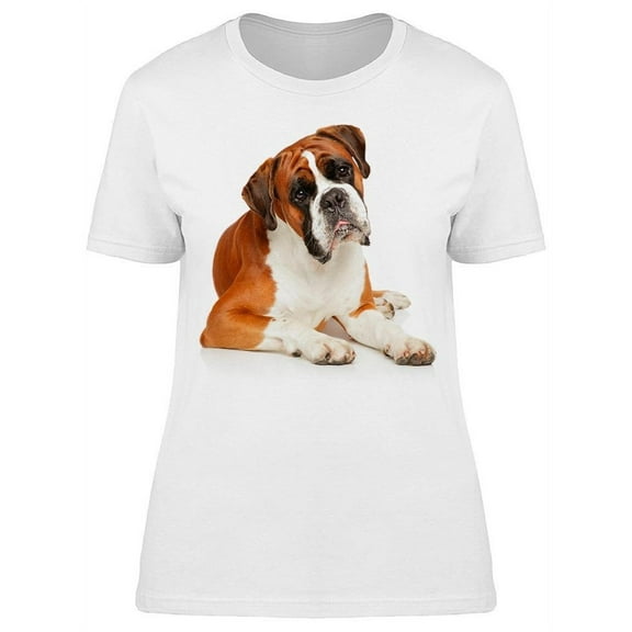 Young Boxer Dog W/sad Look T-Shirt Women -Image by Shutterstock, Female Small