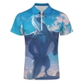 thumbnail image 4 of Ice Dragon Men Zipper T-shirt Summer Casual Short Sleeve T-shirt Top, 4 of 7