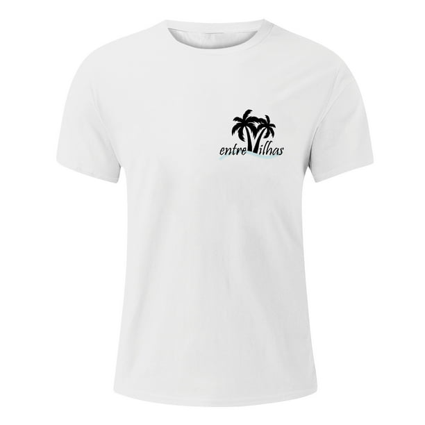 Camiseta de verano para hombre con estampado de cocoteros - Poliéster, transpirable, corte holgado, barbacoa en la playa