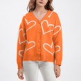thumbnail image 2 of Vedolay Sweaters for Women Long Sleeve Open Front Coat 2023 Orange,One Size, 2 of 5