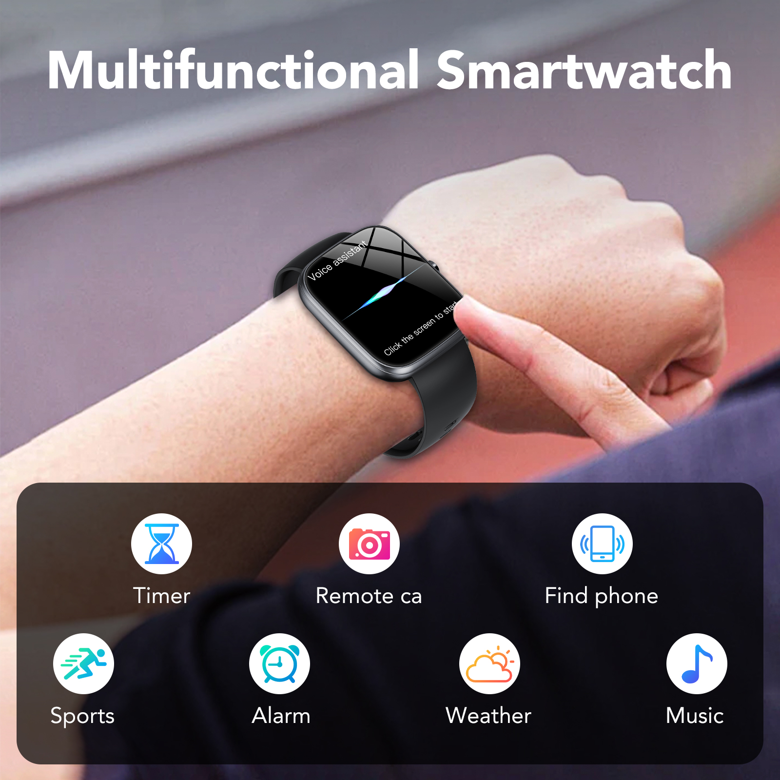 Tikland Smart Watch IP68 Waterproof 1.91-inch Black photo 4