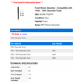 thumbnail image 2 of Front Shock Absorber - Compatible with 1950 - 1955 Chevy Truck 1951 1952 1953 1954, 2 of 2