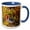 Blue/White, variant on 3drose, Brazil, Pantanal. Red-crested Cardinal, 11oz Two-tone Red Mug