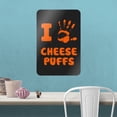 thumbnail image 2 of I Love Cheese Puffs Hand Print and Crumbs Funny Home Business Office Sign, 2 of 3