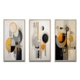 thumbnail image 2 of Designart "Retro Possibility Circular Energy II" Modern Geometric Framed Wall Art Set Of 3 - Yellow Abstract Geometric Frame Gallery Wall Set For Home Decor, 2 of 6