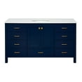 thumbnail image 3 of Horizon 60" Single Bathroom Vanity with Royal Blue Cabinet and Engineered White Top, 3 of 5