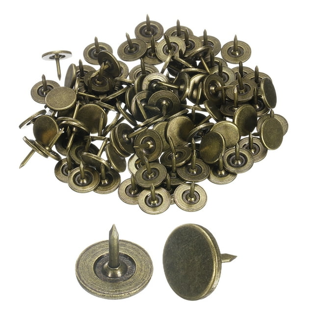 Lot de 100 Adhésifs pour Tissus d'Ameublement, 11mmx10mm Adhésif pour Pouce, Bronze
