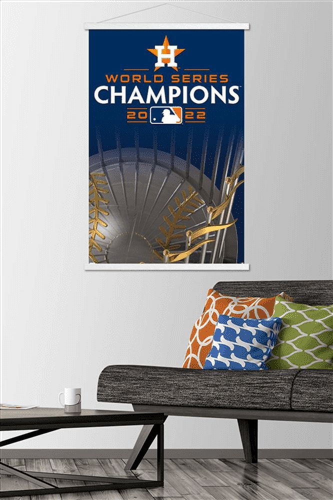 MLB Houston Astros - 2022 World Series Team Logo Wall Poster with Magnetic Frame, 22.375" x 34"