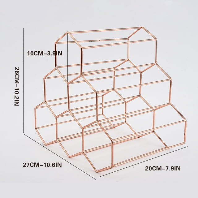 TIMIFIS Display Stand Geometric Iron 6 Bottle Wine Rack Metal Freestanding Kitchen Storage Stand Kitchen Utensils & Gadgets