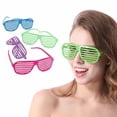 thumbnail image 3 of Neon Color Shutter Glasses 80's Party Slotted Sunglasses for Kids & Adults - 12 Pairs (Random Color), 3 of 6
