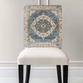 thumbnail image 3 of Retro Art Chair Covers Set of 4 Brown Blue National Art Bohemia Style Abstract Chair Back Covers Stretch Removable Washable Chairs Slipcovers Chair Protector for Dining Room Kitchen Party Decor, 3 of 5