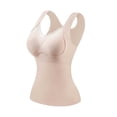 thumbnail image 2 of Women Thermal Sleeveless Camisole Built-in Bra Fleece Lined Warm V Neck Tank Top Solid Color Stretchy Slim Fit Winter Layering Underwear Vest, 2 of 5
