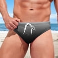 thumbnail image 2 of kamemir Mens Swim Trunks Mens Swimming Trunks Men's Sexy Low Rise Mesh Thong Swim Briefs Drawstring Bikini Sport Swimsuit Black,2XL, 2 of 5
