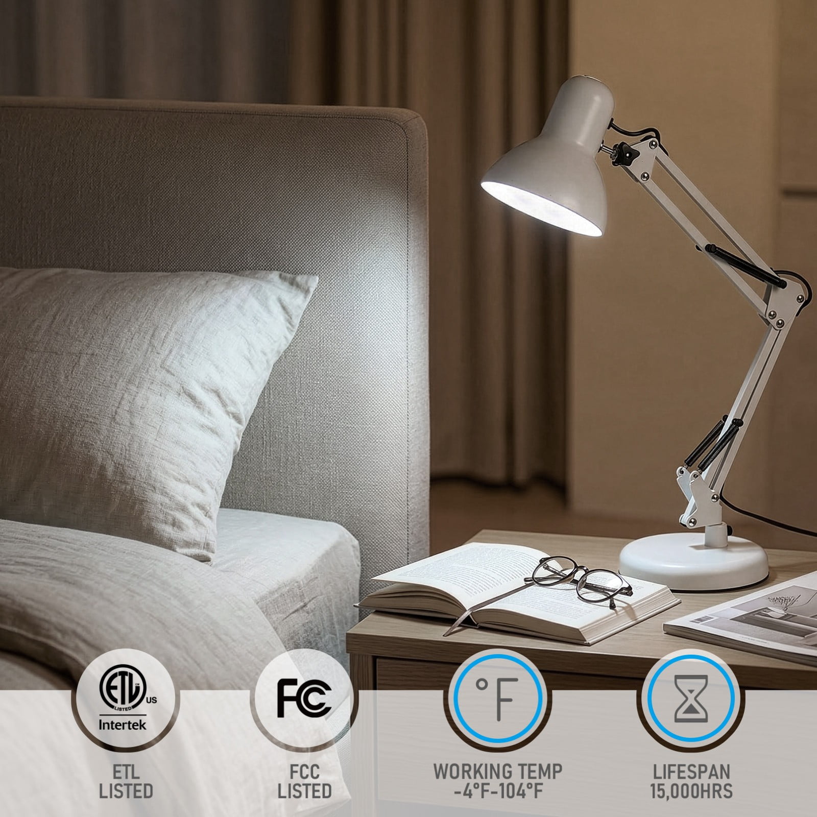 12 Pack 9W A19 Dimmable Dual Mode LED Bulb, 800LM Low Energy Circadian Night Light Bulbs, E26 Base, 5000K Daylight & 2000K Amber Light