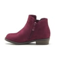 thumbnail image 5 of Jazamé Girls' Ankle High Zipped Suede Round Toe Dress Boots, Wine, 10, 5 of 6