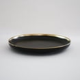 thumbnail image 3 of Large Matte Black Ceramic Plate with Gold Rim – 10.6" Set of 4 | Luxury Collection, 3 of 4