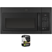 GE JVM3160DFBB 1.6 Cu. Ft. Over-the-Range Microwave Oven Black Bundle with 2 YR CPS Enhanced Protection Pack