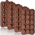 thumbnail image 1 of 4 Pieces Silicone Chocolate Molds, Brown 15 Cavity Mini Candy Molds Non-stick Baking Molds for Ice Cubes, Jelly, Fat Bombs, 1 of 4