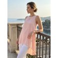 thumbnail image 4 of DARING DIVA Women's High Low Sleeveless Crewneck Asymmetrical Blouse XL Pink, 4 of 8