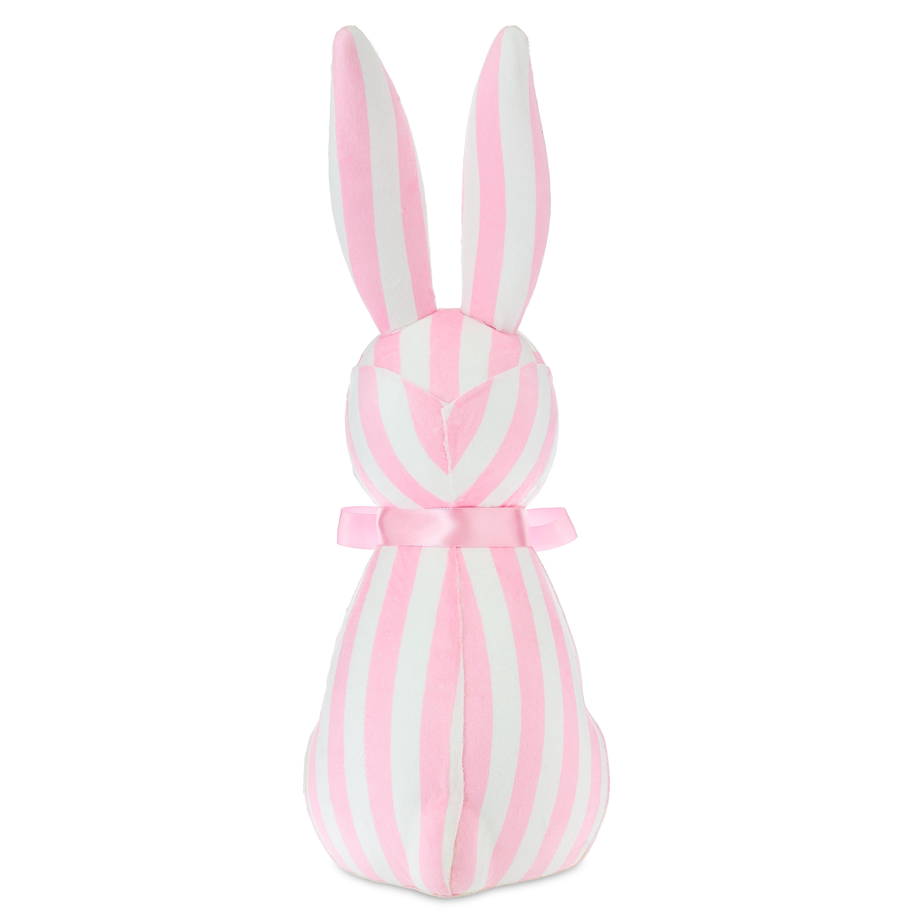 Striped Bunny Tabletop Decoration, Pink and White, 16", Easter by Way To Celebrate