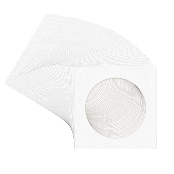 Oyster Shell White Picture Frame Mat for 10x10 Frames - Circle Opening for 8x8 Photos - 50 Mats