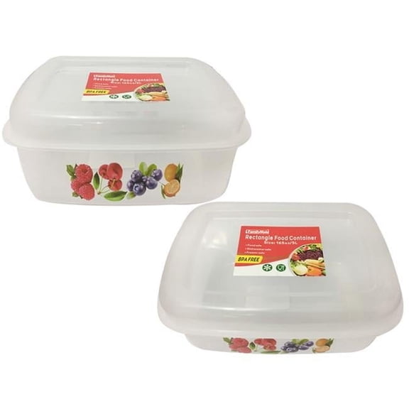 Family Maid 54003A Rectangle Printed Food Container, Clear - Pack of 48