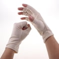 thumbnail image 1 of Guantes de seda de medio dedo Yinane Térmicos para Motocicleta Beige, 1 of 8