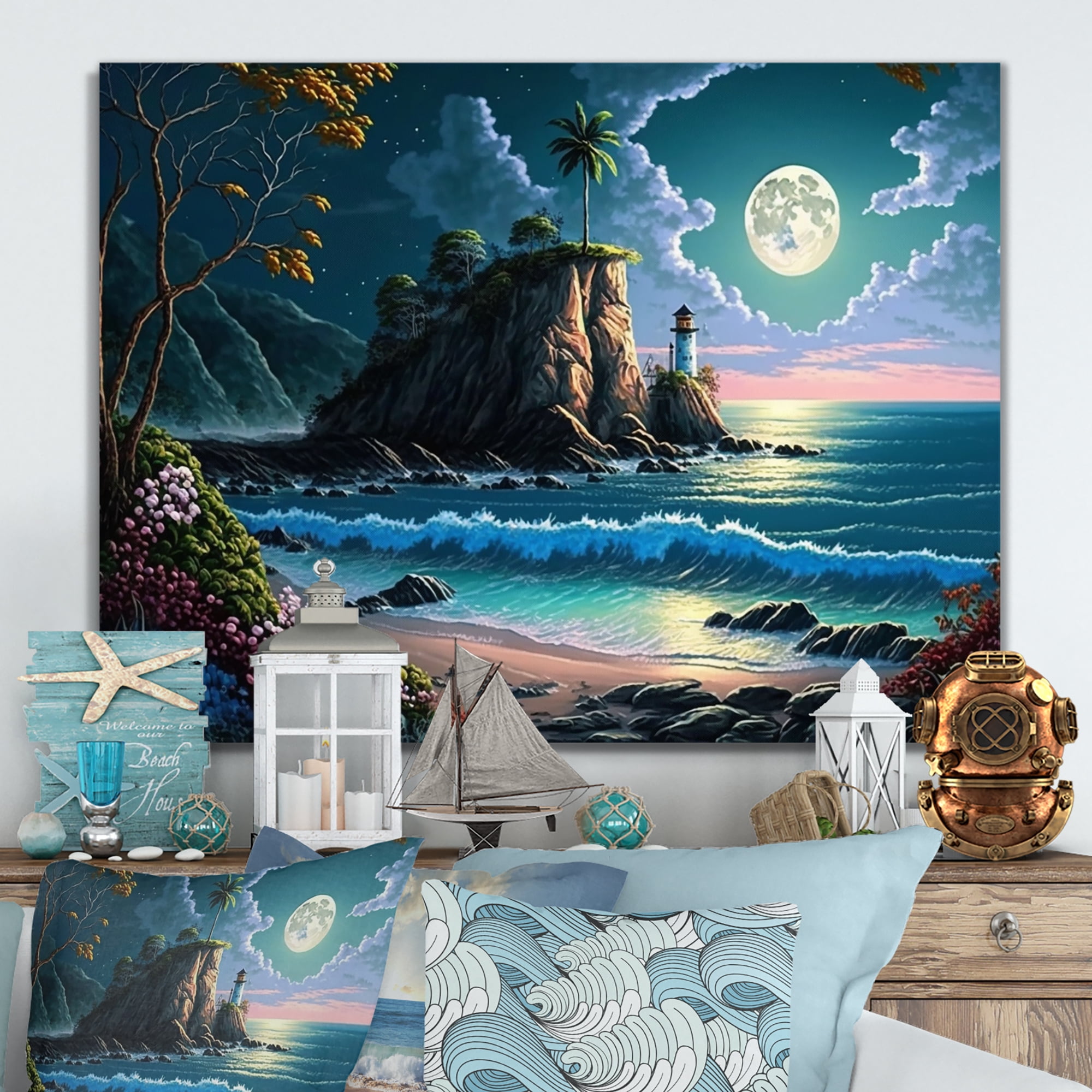 Designart Modern Sunset In Vector Style I Canvas Wall Art